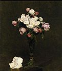 White Roses and Roses in a Footed Glass by Henri Fantin-Latour